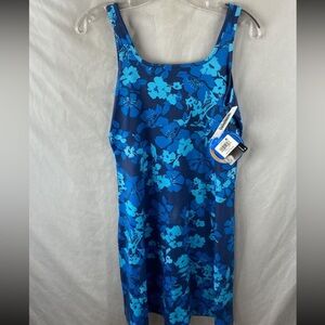 NWT Columbia Vibrant Blue Floral Mini Dress Swimwear